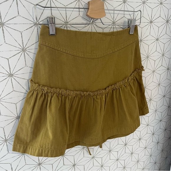 Free People Green Canvas Lace Back Skirt - Picture 2 of 6